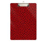 Clipboards 12x9 Inch Bold Red Black Spotted Silver