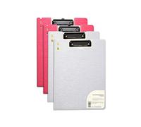 Clipboards, A4 and Letter Size Cover Clipboard Metal Clip Report Presentation Folder Data Storage Binder for File Expanding(Red+Silver)
