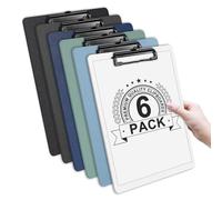 Clipboards - A4 - Plastic - 6 Pack, Offshifter Writing Clip Boards with Heavy Duty Clips, Sturdy and Durable, Multi-Pack of Clipboards to Enhance The Writing Experience