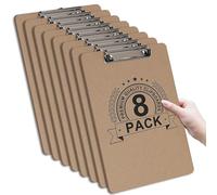 Clipboards - A4 - Wooden - 8 Pack, Offshifter Writing Clip Board with Heavy Duty Clips, Sturdy and Durable, Multi-Pack of Clipboards to Enhance The Writing Experience