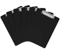 Clipboards A4 Writing Clip Boards Personal Organiser for School, Office, Work Heavy Duty Clips and Rubber Grips 6/12 Packs Red, Blue, Black or Mixed Colours (Black, 12 Pack)