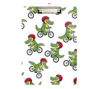 Clipboards Cute Cartoon Alligators White Cute Clipboard A4 Standard Size Clip Boards for Nurses, Lawyers, Doctor Offices, Low Profile Gold Clip Retractable Hanging Tab