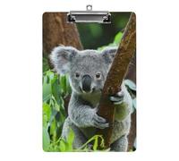 Clipboards for Kids, Koala at The Zoo Print Acrylic Clipboard Lightweight Clip Board, A4 Size Holds 8.5 X 12.5 Inches for Teacher, Students,Women, Men, Girls, Boys