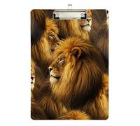 Clipboards Lions Mane Brown Writing Board Hanging Clipboards A4 Standard Size for Teachers, Students, Nurses, Low Profile Gold Clip Retractable Hanging Tab
