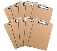 Clipboards (Set of 10) by Office Solutions Direct! ECO Friendly Masonite Clipboard Pack, Low Profile Clip Standard A4 Letter Size, Classroom Supplies