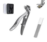 Clipdoc Max Toe Nail Clipper, Clip Doc Max Nail Clipper, Clipdocmax Toenail Clippers for Senior, Wide Jaw Opening Anti-Splash Slanted Nails Clippers, Angled Head for Seniors (Sliver)