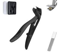 Clipdoc Max Toe Nail Clipper, Clip Doc Max Nail Clipper, Clipdocmax Toenail Clippers for Senior, Wide Jaw Opening Anti-Splash Slanted Nails Clippers, Angled Head for Seniors (Black)