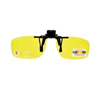 ClipFlipz Rectangular Polarised Small/Yellow Clip On Flip Up Sunglasses S