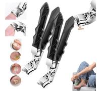 Clipmaster Pro Nail Clippers,Angled Head Nail Clippers,Splash-Proof Thick Nail Clippers,Stainless Steel Extra Large Heavy Duty Toe Clippers for Seniors,Ergonomic Angled Head Senior Toenail