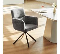 CLIPOP 1PC Chenille Swivel Living Room Armchair, 360 Rotating Base Tub Chair Luxurious with Padded Seat for Dining Room Bedroom Vanity Breakfast (1, grey)