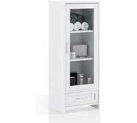 CLIPOP 3 Tier Storage Cabinet Display Cabinet Bathroom Floor Cabinet with Drawer Freestanding Storage Cupboard