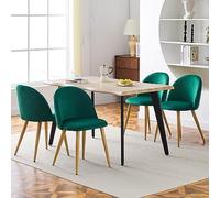 CLIPOP Dining Chairs Set of 2 Velvet Kitchen Chairs with Backrest and Wooden Style Sturdy Metal Legs Living Room Lounge Leisure Chairs for Living Room, Kitchen,Office and Restaurant