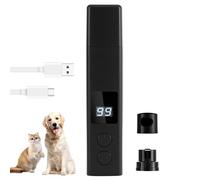 CLIPOP Dog Nail Grinder-Professional 4-Speed Electric USB Rechargeable Pet Nail Trimmer with LED Lights, Quiet/Low Vibration, Painless Paws Grooming & Smoothing for Small to Large Dogs/Cats (Black)