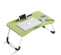 CLIPOP Laptop Bed Table,Portable Lap Desk Bed Tray Laptop with Foldable Legs Folding Breakfast Serving Coffee Tray Notebook Stand Reading Holder for Couch Sofa Floor Kids (Green)
