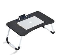 CLIPOP Laptop Bed Table,Portable Lap Desk Bed Tray Laptop with Foldable Legs Folding Breakfast Serving Coffee Tray Notebook Stand Reading Holder for Couch Sofa Floor Kids (Black)