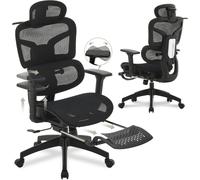 CLIPOP Office Chair, Ergonomic Mesh Desk Chairs with Lumbar Support, High Back Home Office Computer Chairs, Adjustable 3D Headrest, Flip-up Armrests,Black