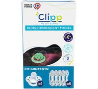 CLIPP - Glow-in-The-Dark Weaning Dummy + 5 Shields for Gradual Discontinuation + Instructions - Step-by-Step, Easy and Gentle Weaning - Patented Device - Made in France - Suitable from Age 2