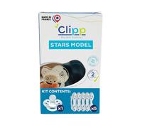 CLIPP - Weaning Kit - Star Weaning Dummy + 5 Collars for Gradual Discontinuation + Instructions - Step-by-Step, Easy and Gentle Weaning - Patented Device - Made in France - Suitable from Age 2
