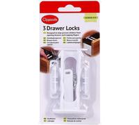 Clippasafe 3 Drawer Locks Pack of Three Screw Fit 1 Pack