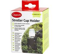 Clippasafe Universal Pushchair and Stroller Cup Holder, Black, Self-Levelling, Fits Most Strollers