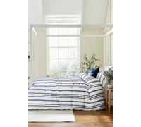 'Clipped Stripe' Jacquard Duvet Cover Set Helena Springfield Navy King