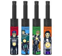 Clipper 4 MINI TUBE MC SKULLS REFILLABLE ADJUSTABLE FLAME UTILITY LIGHTER BY KSP PARTNERS