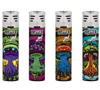 Clipper 4 x GENUINE Lighters Gas Lighter RARE Jet SET by Ksp partners JET MUSHROOM