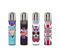 Clipper 4 x GENUINE LIGHTERS QUEEN DESIGN GAS REFILLABLE FLINT LIGHTER By Ksp partners