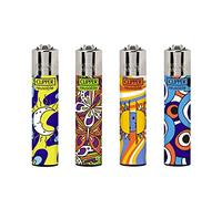 Clipper 4 x GENUINE LIGHTERS SKULLS MIX 3 REFILLABLE FLINT LIGHTER By Ksp partners
