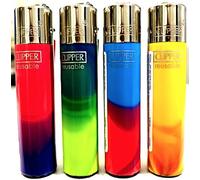Clipper 4 x Mini Micro Small MARBLE STYLE Genuine Lighter Flint Gas Refillable Solid Colours ( Mini Marble Design )