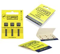 Clipper® 9X Flint Refill Set for Clipper Lighters - 9 Replacement Flints + 3 Spark Wheels with Flint - Includes Random Original OnAir Baggy (9x Flints + 3x Ignition Wheels)