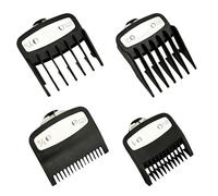 Clipper Attachments 1.5, 3, 4.5, 6 mm, 4 Pieces Hair Trimmer Attachments, Hair Trimmer Attachment for Wahl Cordless Magic Clip, Hair Clipper Guide, Trimmer Attachments, Black