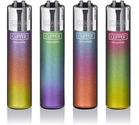 CLIPPER CLASSIC FLINT - CLASSIC TRIPLE GRADIENT LIGHTERS Refillable CIG LIGHTERS GREAT SIFT SET REGULAR SIZE(PACK OF 4)