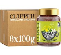 Clipper Decaf Organic Coffee, 6 x 100g Jars, Bulk Buy, Medium Roast, Fairtrade