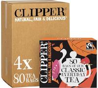 Clipper Fairtrade Everyday Black Tea Bags 4 x 80 Tea