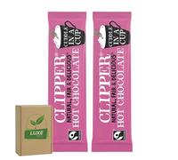 Clipper Fairtrade Hot Chocolate Sachets - Instant Single Serve Portions, Smooth & Creamy, Just Add Hot Water - Ideal for Home, Office, Catering - Pack of 20