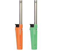 Clipper Gas Lighter 2 Pcs - Long Reach, Refillable, Adjustable Flame, Safety Lock, Ideal for Candles, Cookers, Kitchen, BBQ & Camping Fire (Assorted Random Colour - 2 Pcs)