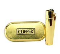 Clipper Genuine Metal Gas Lighter in Gold Colour Tin