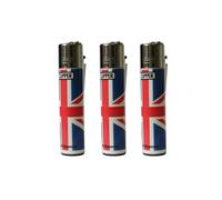 Clipper Great Britain Flag Refillable Gas Lighters x 3