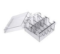 Clipper Guard Holder, 8 Grids Plastic Clear Blade Holder with Lid, Waterproof Washable Reusable Storage Case Rack for Barbershop Beauty Shop Home Blade