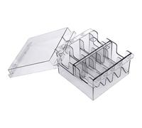Clipper Guard Holder, 8 Grids Plastic Clear Blade Holder with Lid, Waterproof Washable Reusable Storage Case Rack for Barbershop Beauty Shop Home Clipper Guard Organizer