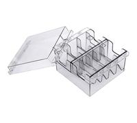 Clipper Guard Holder, 8 Grids Plastic Clear Blade Holder with Lid, Waterproof Washable Reusable Storage Case Rack for Barbershop Beauty Shop Home
