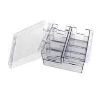 Clipper Guard Holder for 8 Blades, 5.7x4.5x3.2inch Plastic Clipper Blade Holder with Lid, Dustperoof Clipper Holder, Square Clipper Case for Pet Clipper