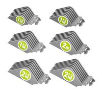 Clipper Guards 1.25", 1.5", 1.75", 2", 2.25" & 2.5" Compatible with Most Wahl Clippers, Extra Long Professional Hair Clipper Combs Guides 10 12 14 16 18 20, Gray