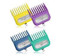 Clipper Guards Set Fits for Most Wahl Clippers and Babyliss FX870, Color Coded Clipper Guides Replacement - 1/16" to 3/16", 4 Piece Set