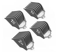Clipper Guards with Metal Clip 1.25", 1.5", 1.75", 2" Compatible with Most Wahl Clippers, Upgraded 4 PCS Extra Long Professional Hair Clipper Combs Guides 10 12 14 16, Gray