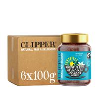 Clipper House Blend Organic Arabica Instant Coffee | 6 x 100g Jars | Bulk Buy for Home & Catering | Gourmet Coffee | Sustainable Fairtrade Coffee by
