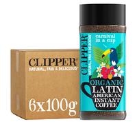 Clipper Latin American Organic Instant Coffee, 6 x 100g Jars, Arabica, Fairtrade