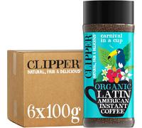 Clipper Latin American Organic Instant Coffee | 6 x 100g Jars | Bulk Buy for Home & Catering | Arabica Gourmet Coffee | Sustainable Fairtrade Coffee
