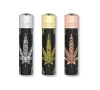 Clipper Lighter Metal Flint Refillable Gas Lighter, Classic Metal Clipper Lighter Design, Single Premium Piece in Collector Tin Presentation Box clipper Gift Pack, Pack of 1 (Tantra Leaf)